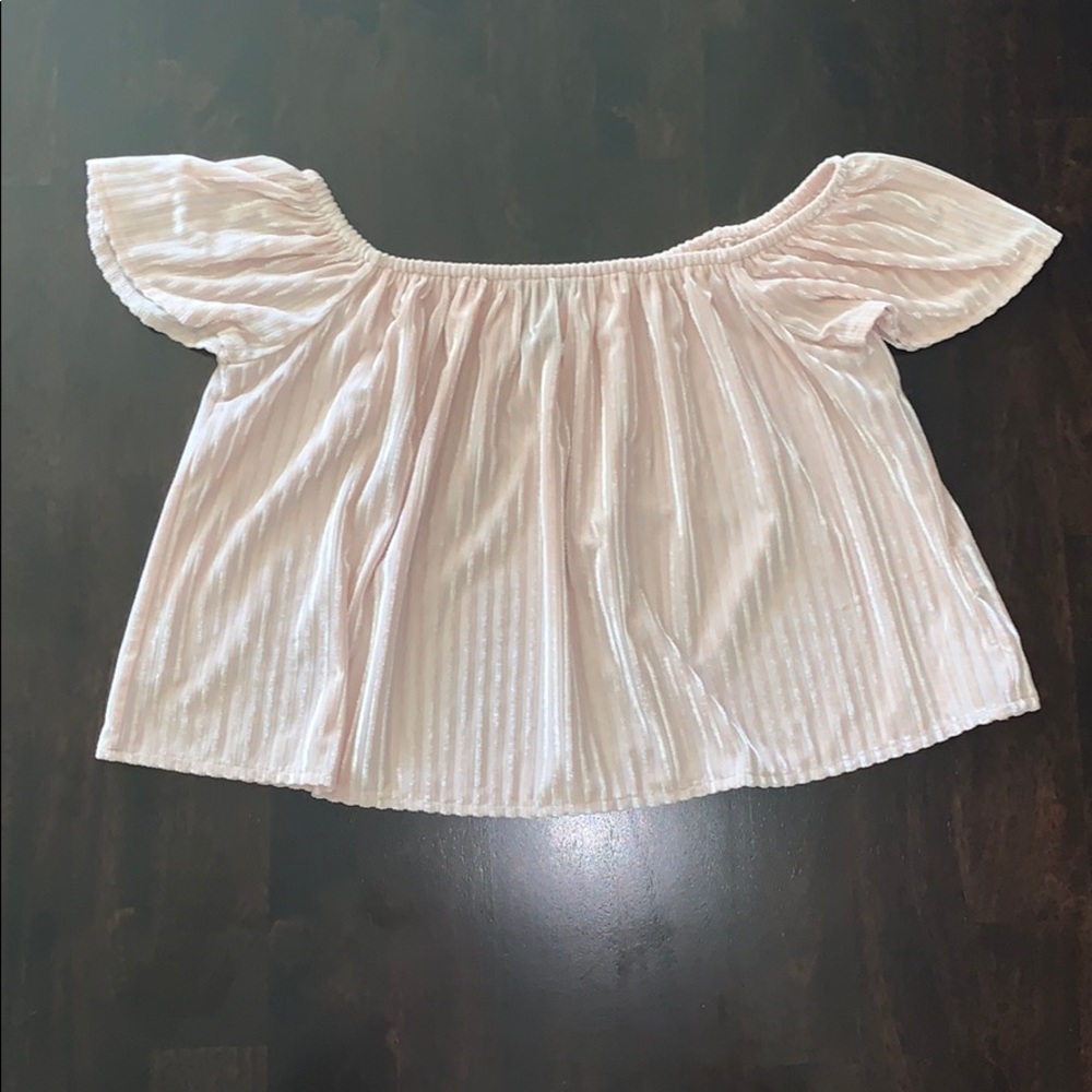 Off-the-Shoulder Velvet Crop Top